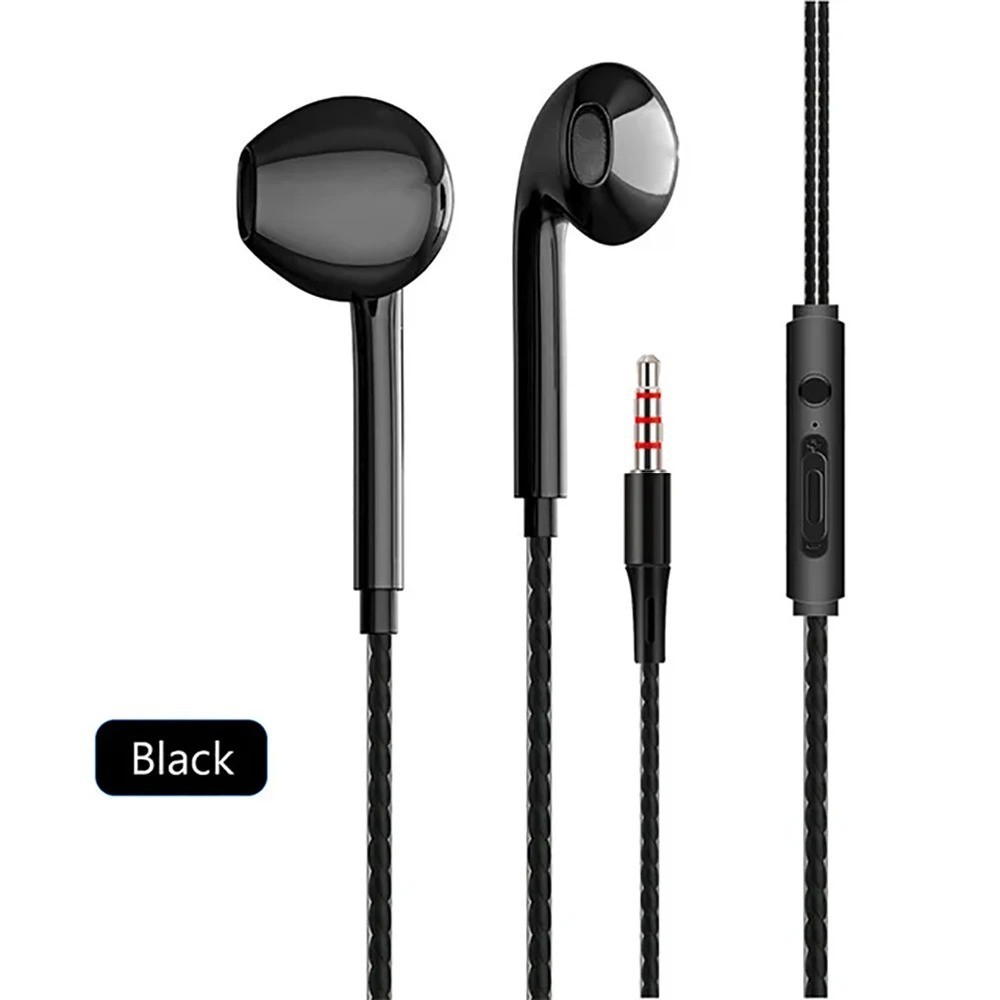 Type C Wired Earphones In-Ear Headset 3.5mm with Mic Bass Stereo Earbuds