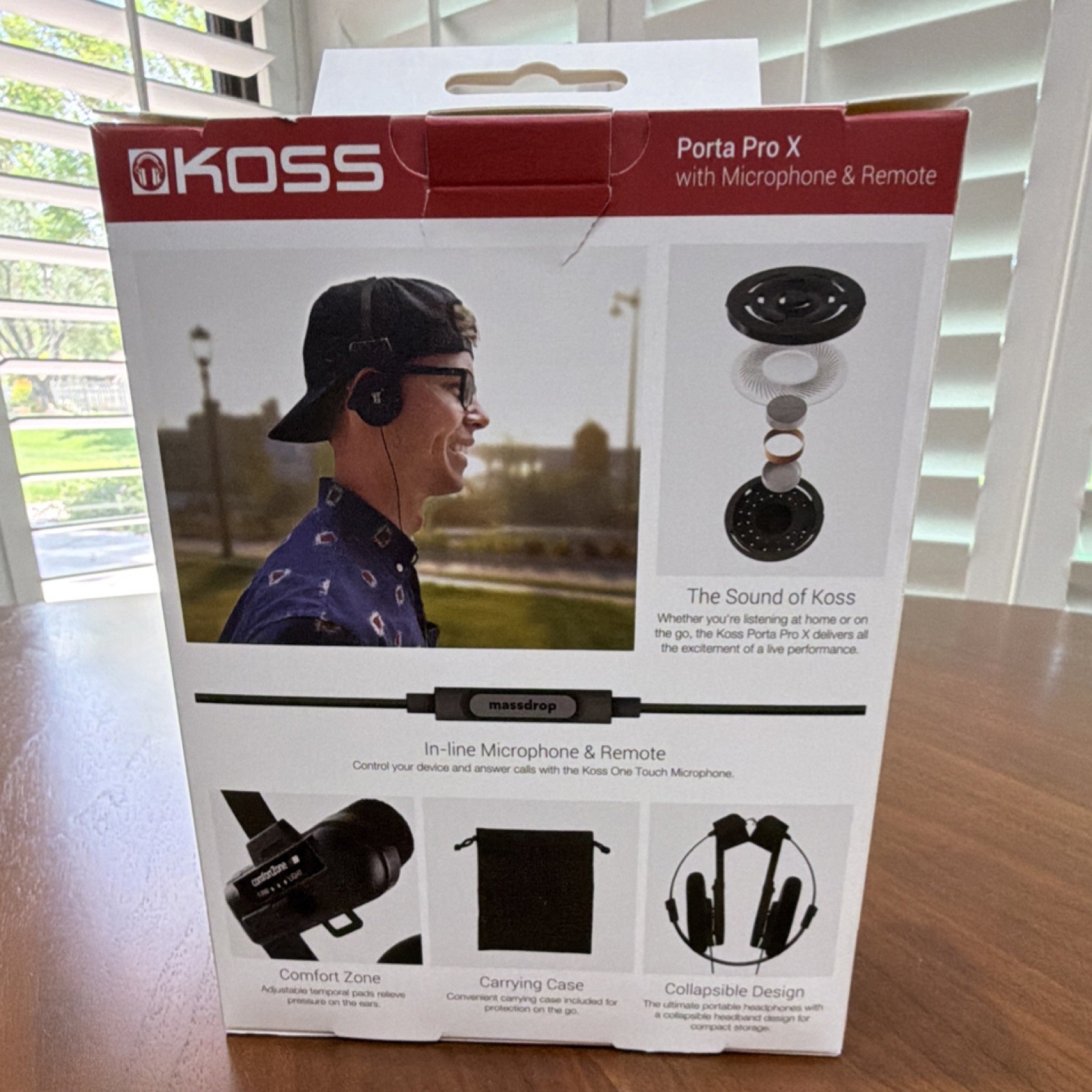 Koss Porta Pro X On-Ear Headphones Collapsible In-Line Mic/Remote 3.5mm