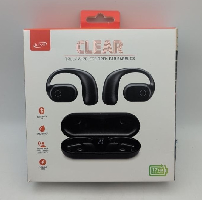 iLive 16mm Driver Clear Truly Wireless Open Ear Earbuds Superior Quality Black