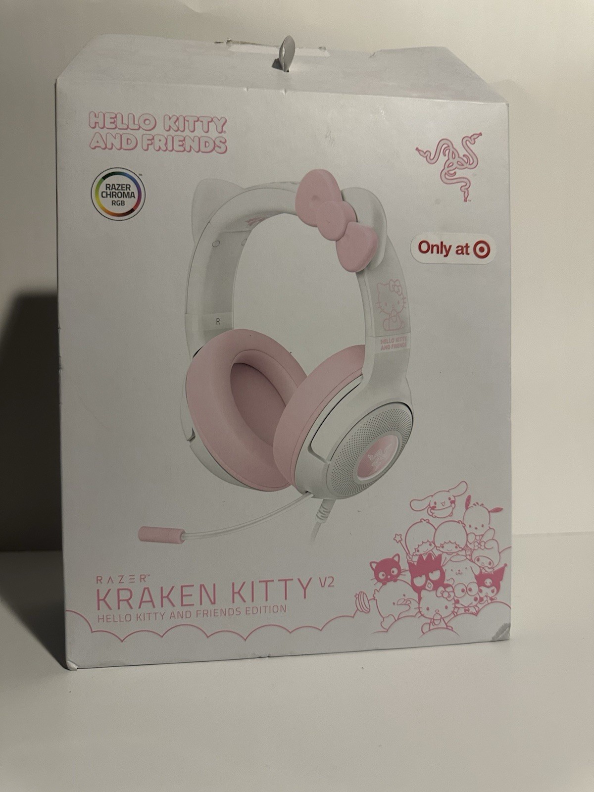 Razer Kraken Kitty V2 Hello Kitty & Friends RGB Wired Gaming Headset Pink White