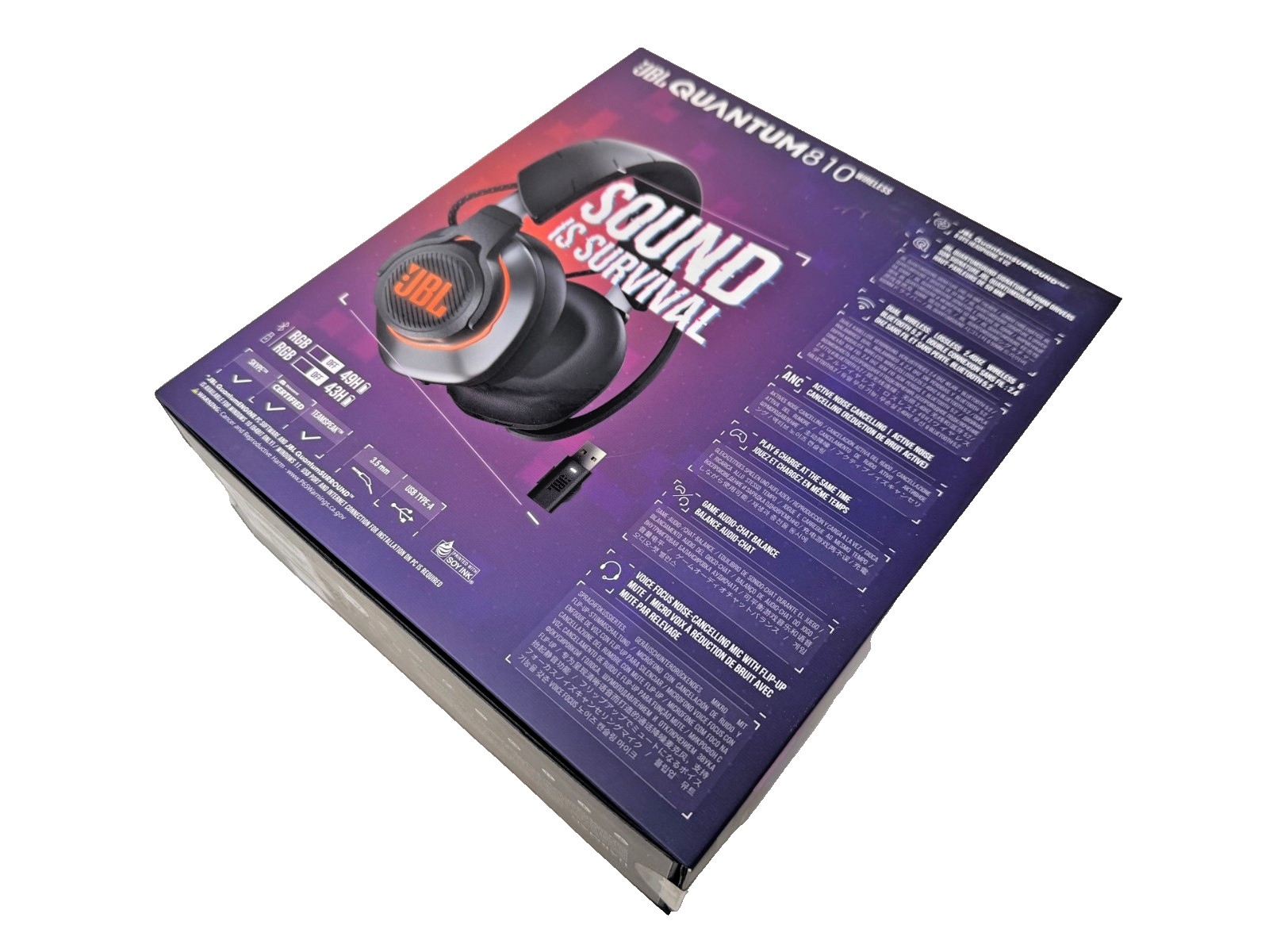 JBL Quantum 810 Wireless Over-Ear Gaming Headset with Active Noise Cancelling