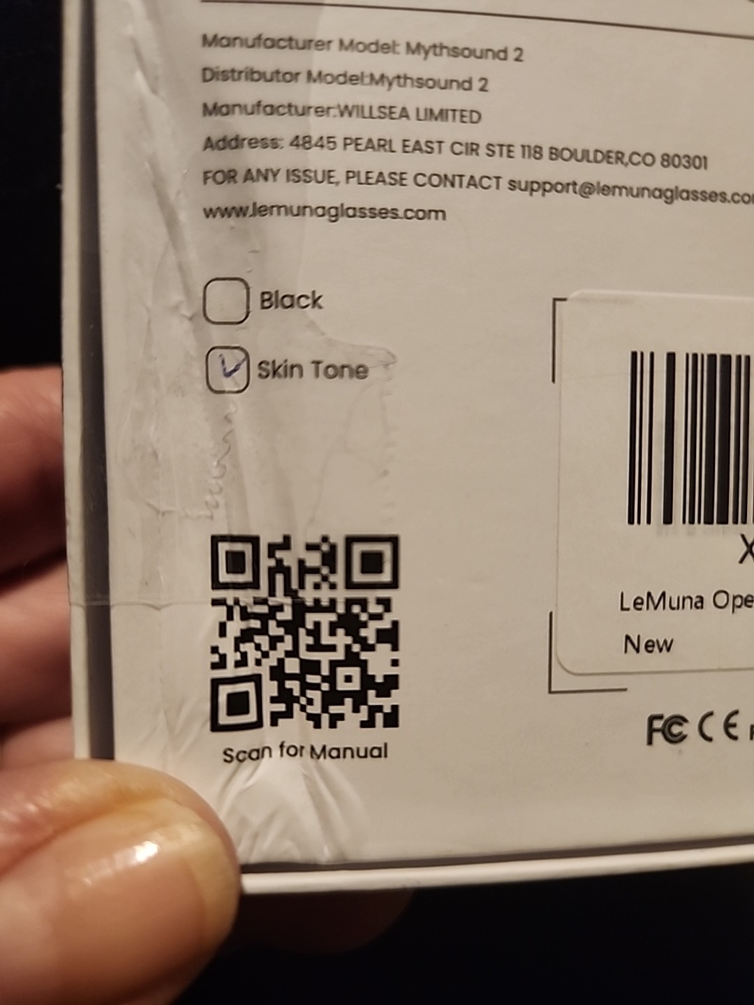 Lemuna Open Ear Headphone/White/ Wireless Mythsound 2 Bluetooth 10 Hours NIB