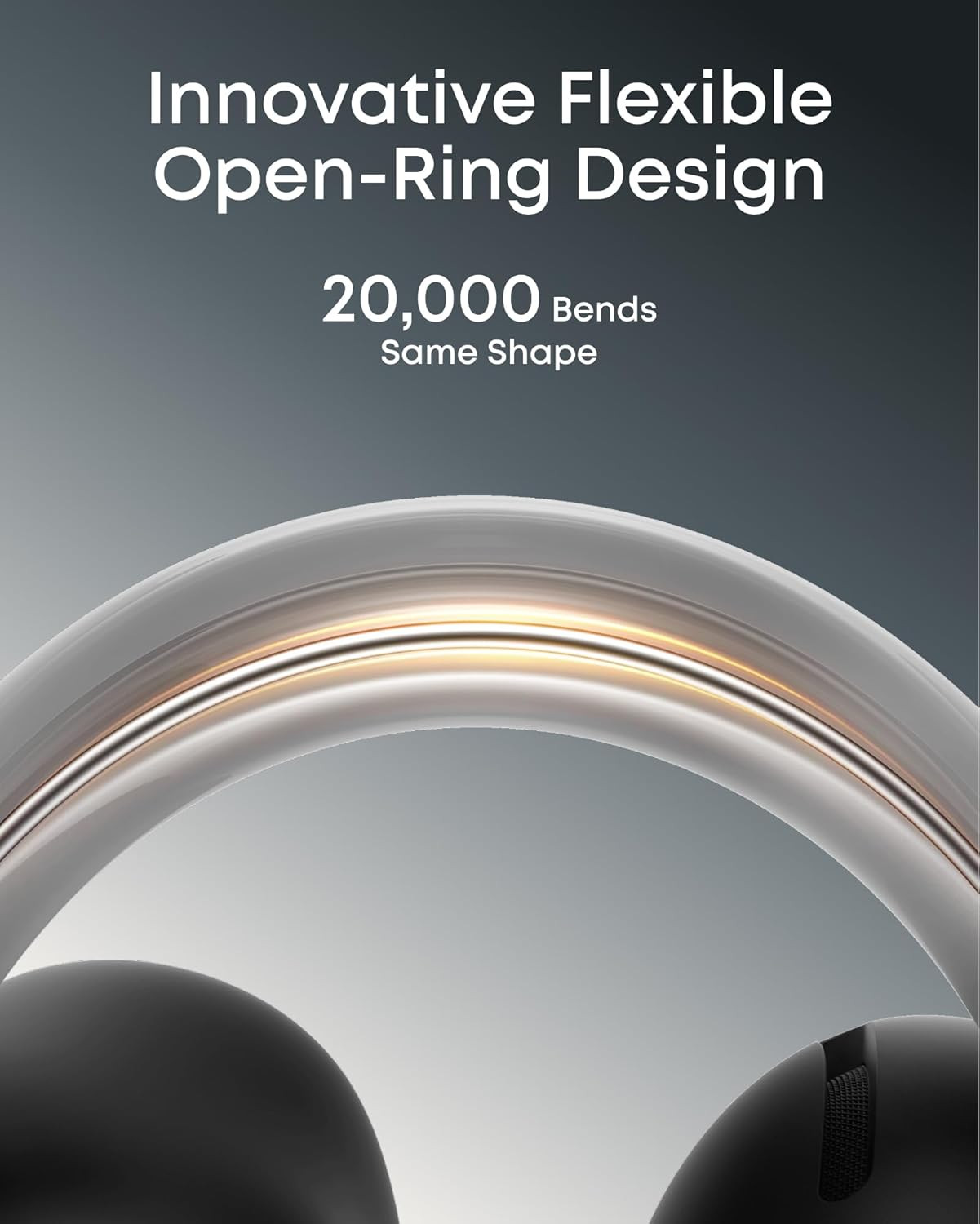 Aeroclip by Anker, Open-Ear Earbuds, Clip-On Headphones, Adaptive Comfort, Clear