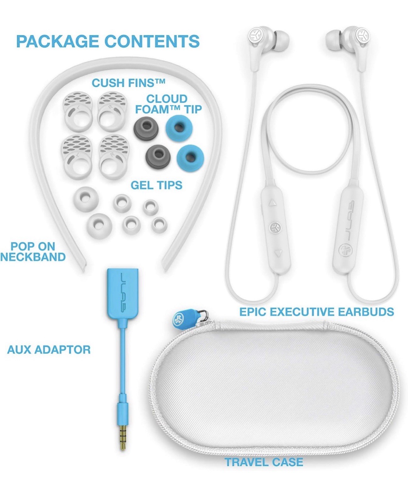 JLab Epic Executive Wireless Active Noise Canceling Earbuds Bluetooth 11 Hours
