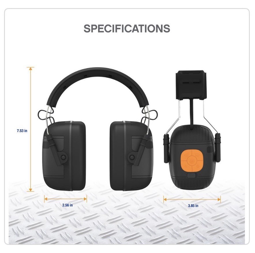 Tzumi SoundGuards Over Ear Jobsite Hearing Protection Headphones