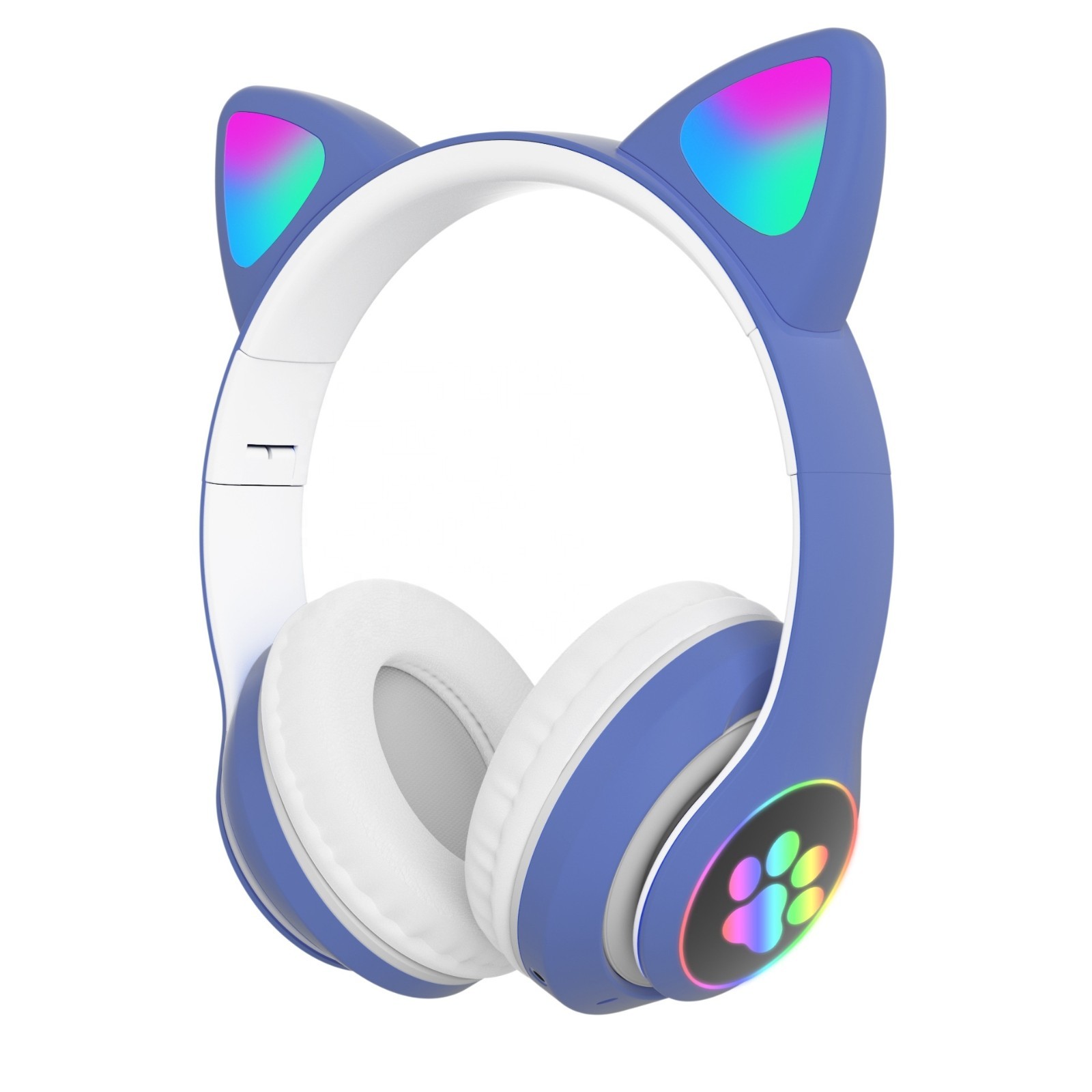 Kids Wireless Bluetooth Cat Ear Headphones LED Light Over Ear Headset