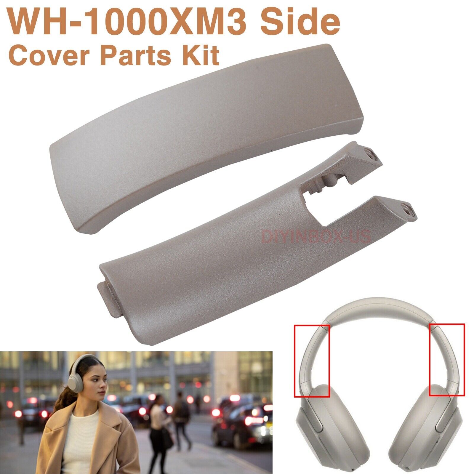 New Replace Side Cover Slider Part KIT for Sony WH1000XM3 WH-1000XM3 Headphones
