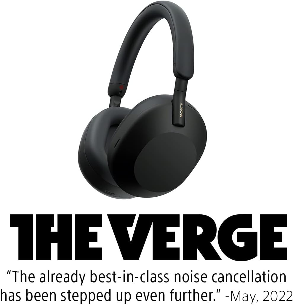 WH-1000XM5 Premium Noise Canceling Headphones, Auto NC Optimizer, 30-Hour Batter