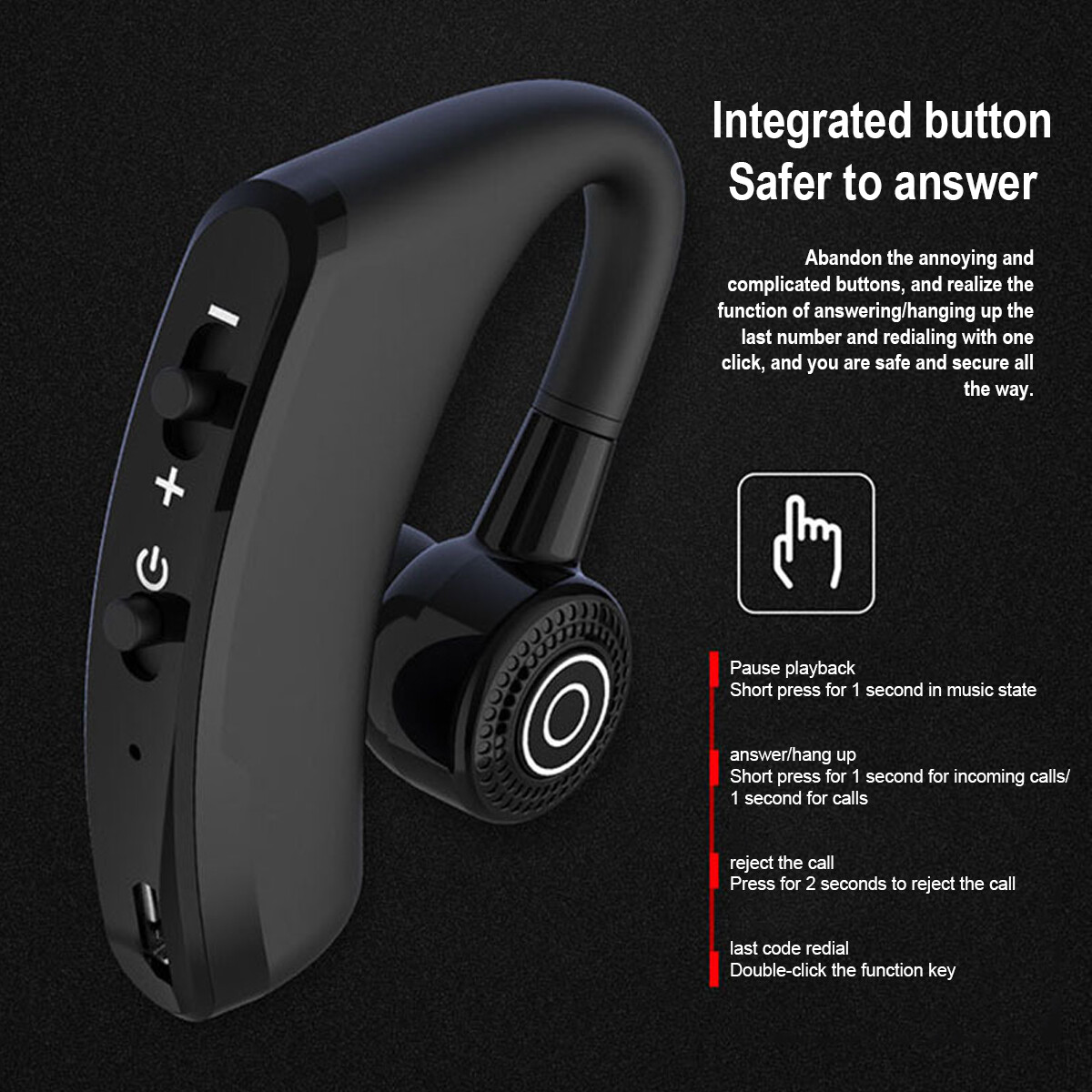 Bluetooth 5.2 Wireless Earbuds Voice Control Noise Cancelling Stereo Headphones