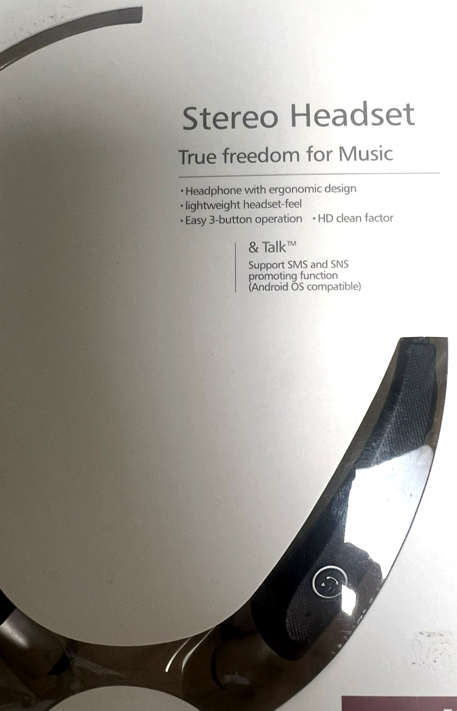 Stereo Headset True Freedom For Music VoLTE HD Voice 500 & Talk NIB Black