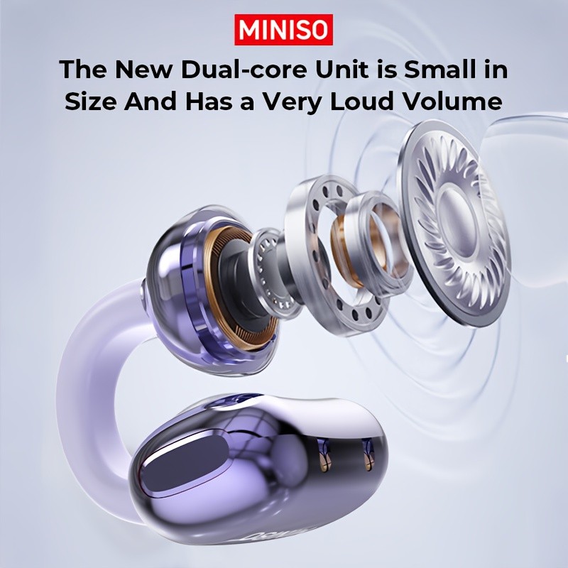 Miniso MS198 Wireless Clip-on Earbuds Bluetooth Headset AI Translator Headphones