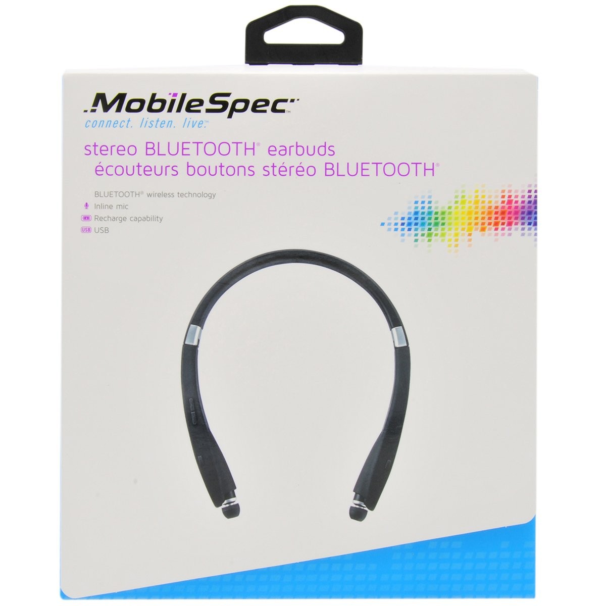 Universal Bluetooth Neck Headphones with Retractable Earbuds and Microphone
