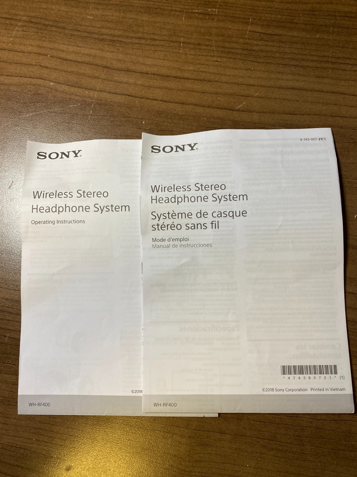 Sony WH-RF400 Black Adjustable Headband Wireless Bluetooth Stereo Headphones