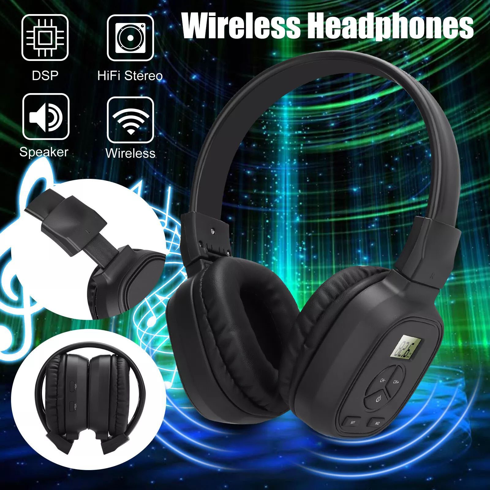 Foldable Receiver Over-Ear Headphone Supports FM (No AM) transistor radio