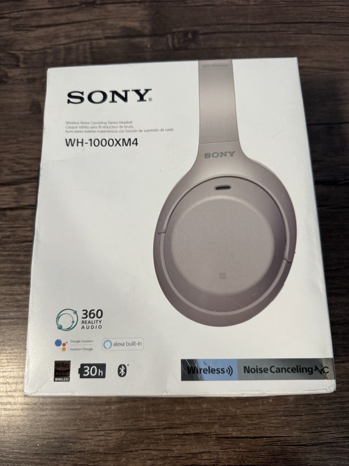 Sony WH-1000XM4 Wireless Noise Canceling Over-Ear Headphones Silver NEW OPEN BOX