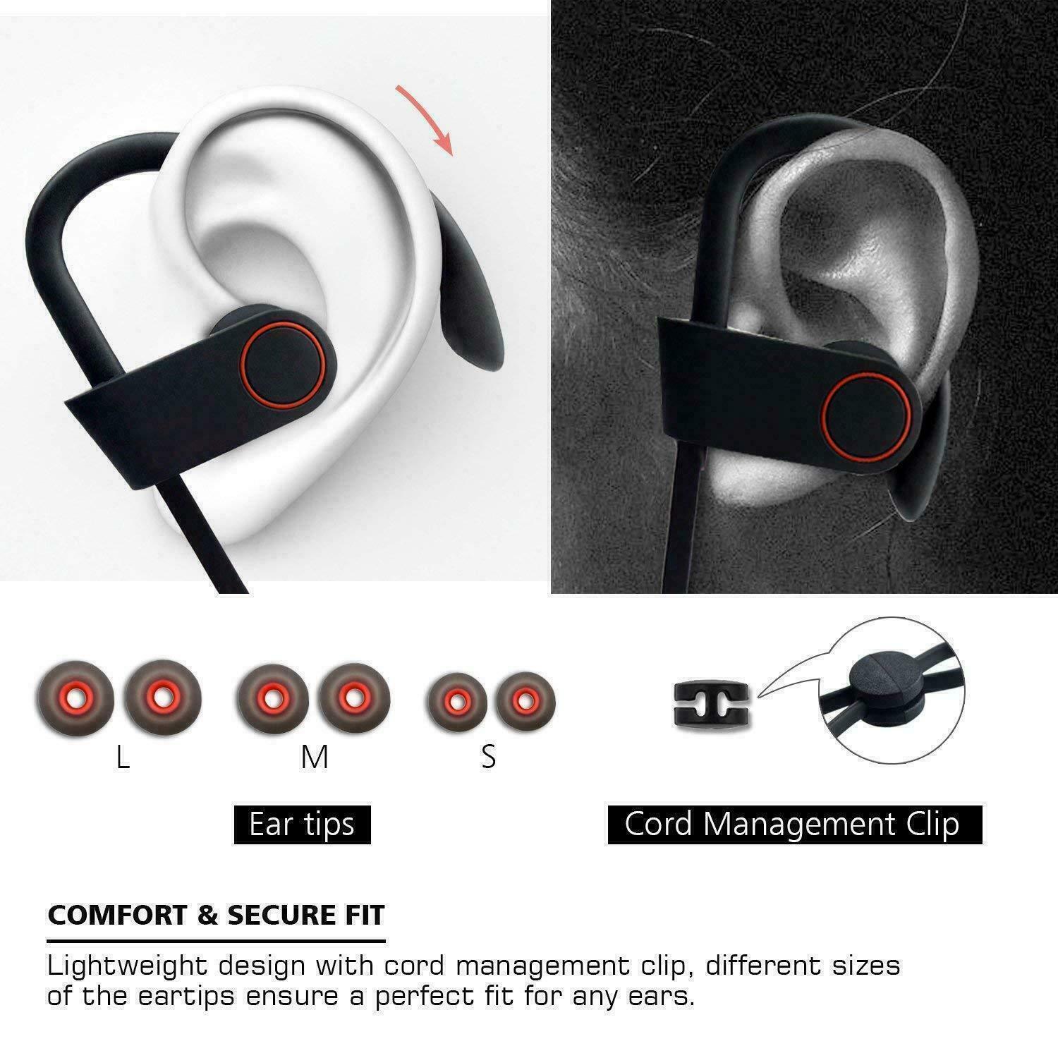 Waterproof Bluetooth 5.0 Earbuds Stereo Sport Wireless Headphones in Ear Headset