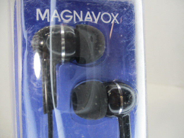 NEW – Black Color MAGNAVOX Shuffle in Ear Headphone Clear Bass Ear Buds NOS
