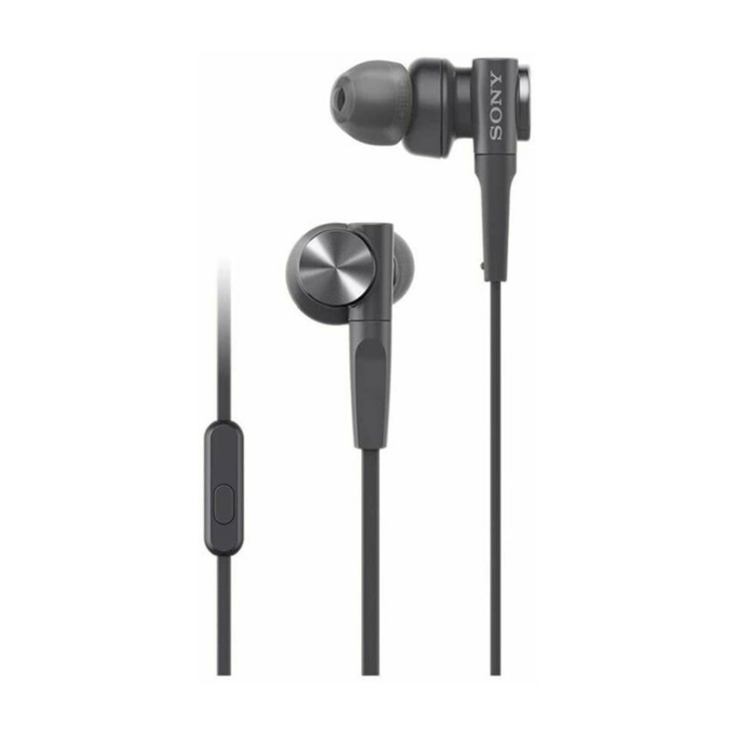 SONY MDR-XB55AP Bass Booster In-Ear Headphones In-line Remote Mic – Black White
