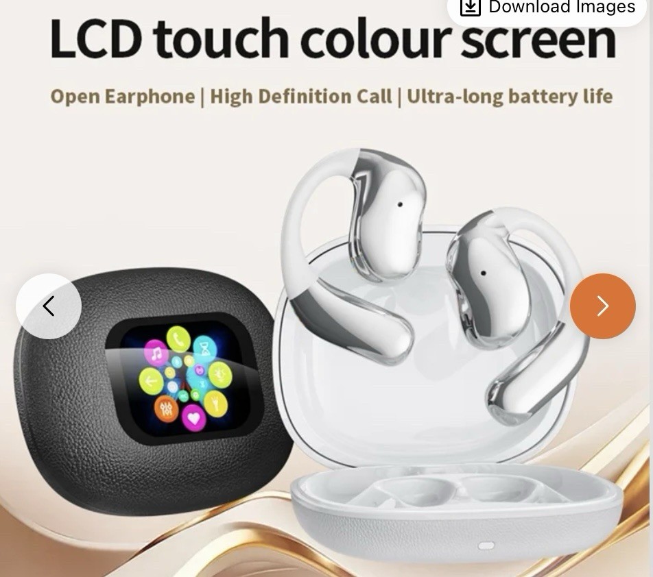 Open-Ear Bluetooth V5.4 Headphones Wireless Earbuds AI Translator Touch Screen