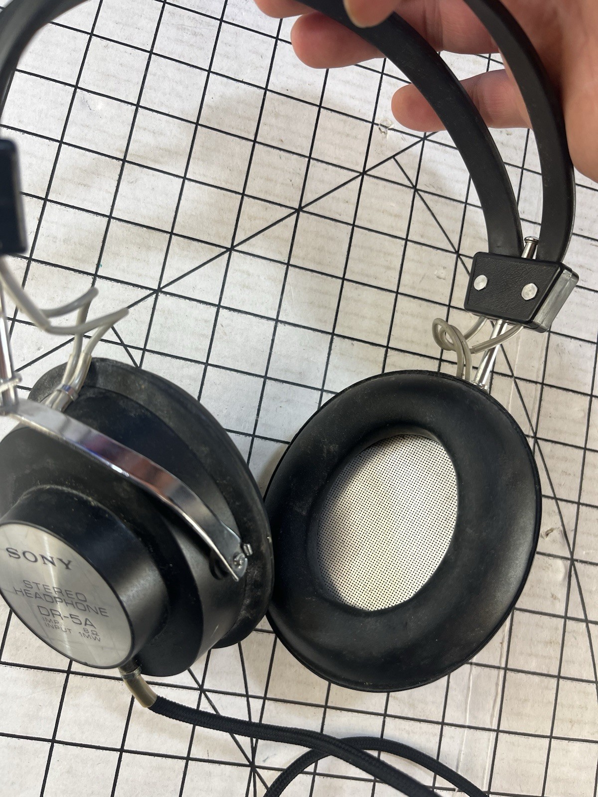 Vintage Sony DR-5A Stereo Headphones 1960s Japan 1/4″ Jack Hi-Fi Audiophile