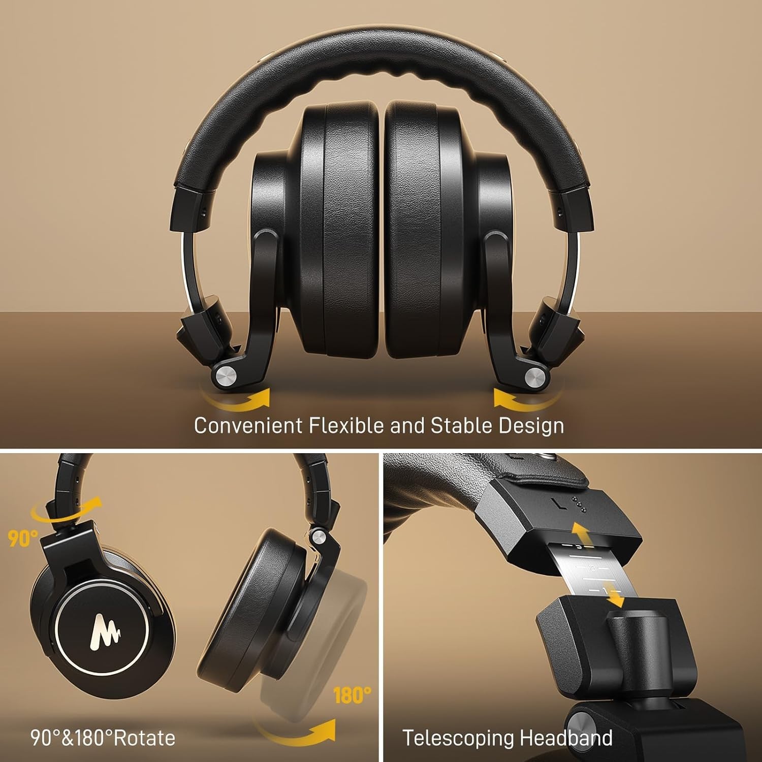 Auriculares Estudio DJ Over Ear 50mm Jack 3.5 a 6.35mm Grabacion Musica MH700
