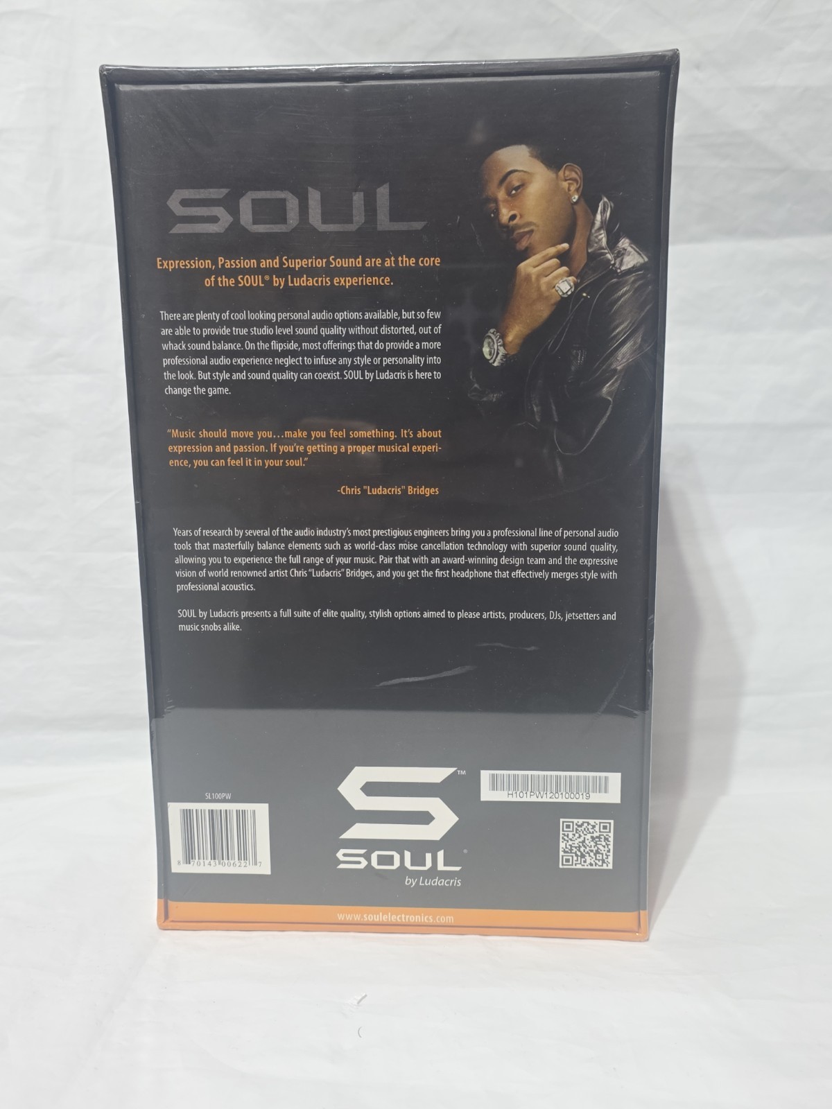 SOUL SL100 Headphones Unisex OS White Ultra Dynamic On-Ear Ludacris NEW Wired