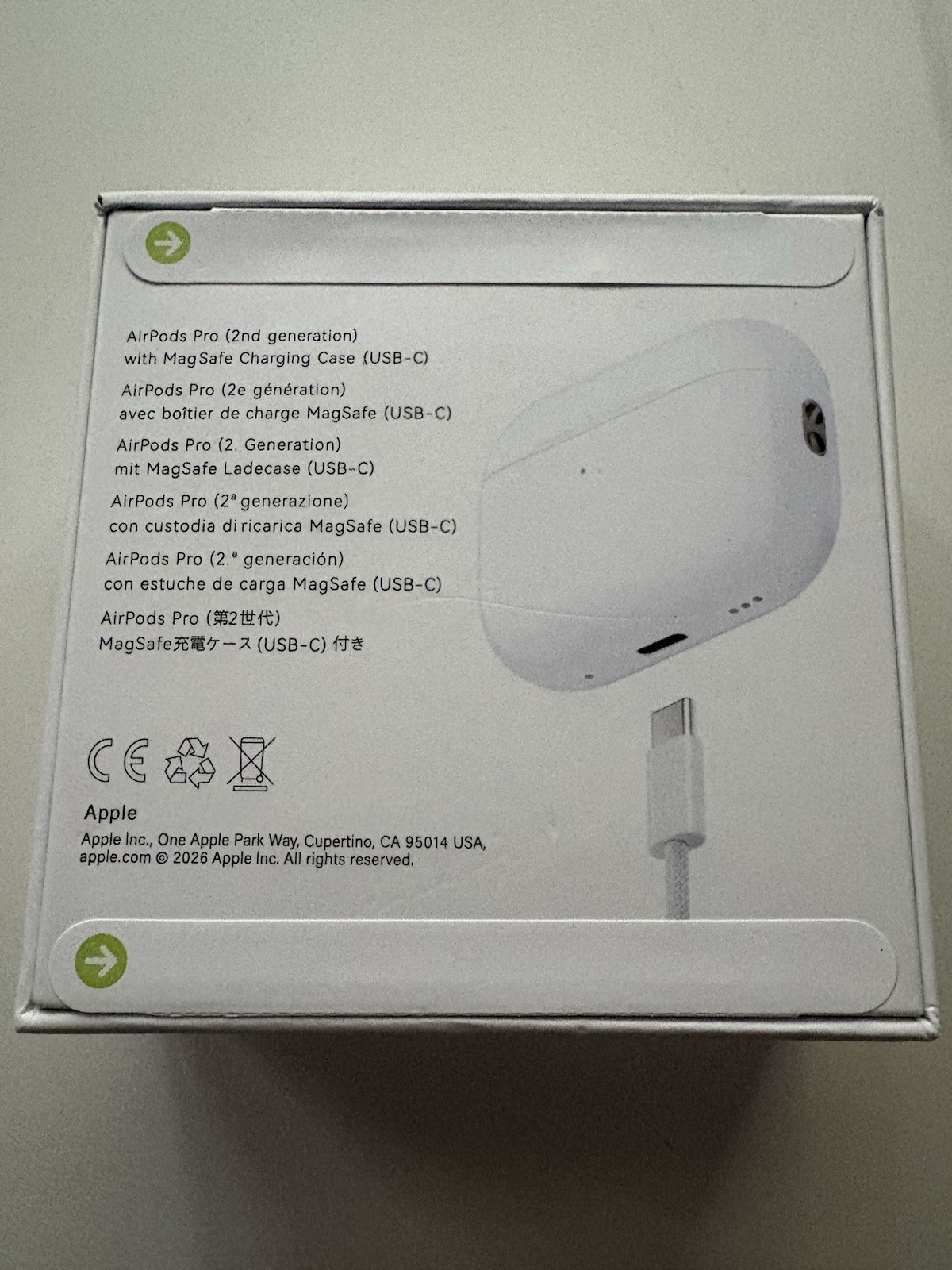 Apple AirPods Pro 2nd Gen White w/ MagSafe USB-C Case, ANC/Transparency