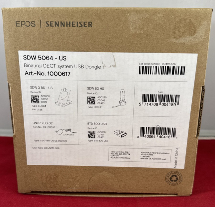 Sennheiser Epos Wireless DECT Headset with Microphone Binaural SDW 5064-US