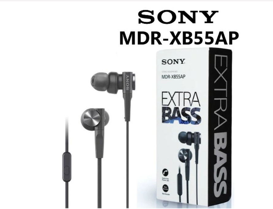 Sony MDR-XB55AP Extra Bass Wired In-Ear Earphones Mic Remote Black Japan