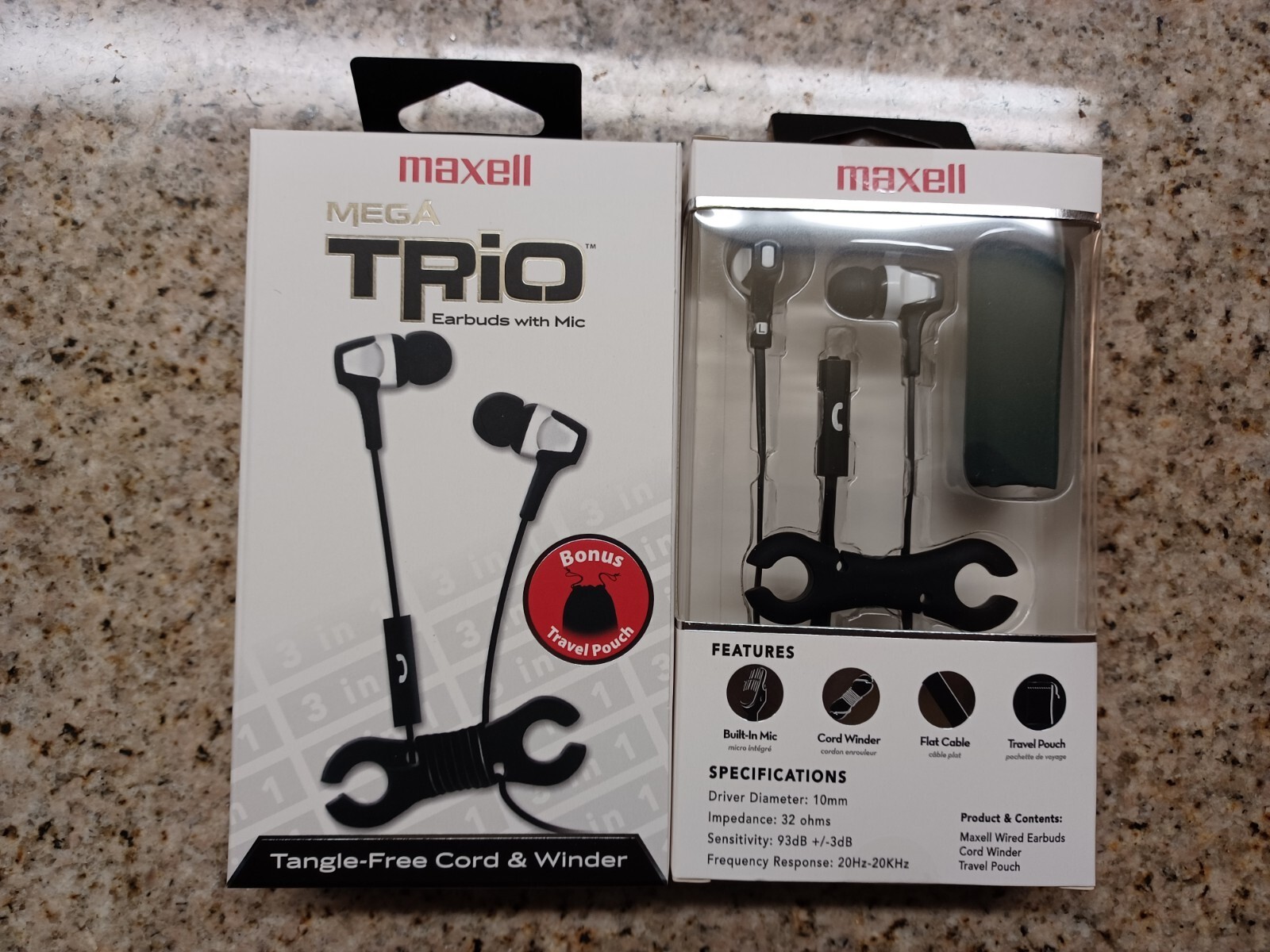 Lot 0f 10 pc Maxell 199818 Mega Trio Earset Stereo Mini-phone (3.5mm) – Wired