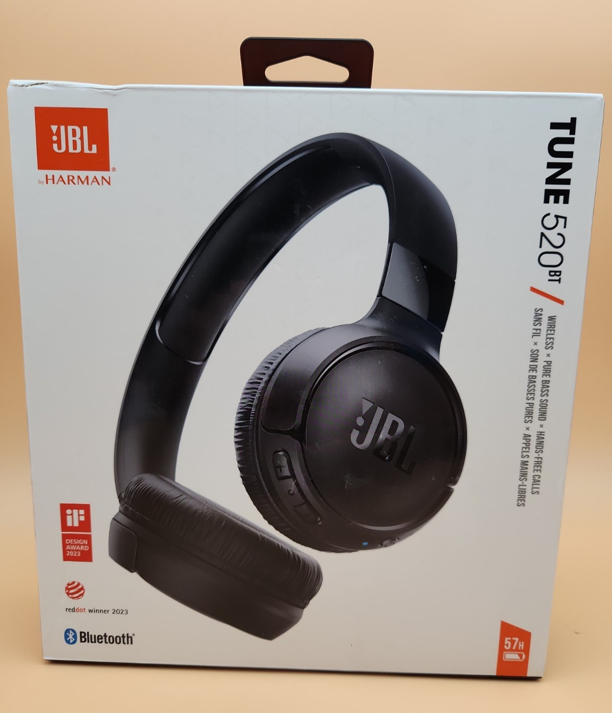 JBL Tune 520BT Wireless On-Ear Headphones – Pure Bass Sound – Brand New