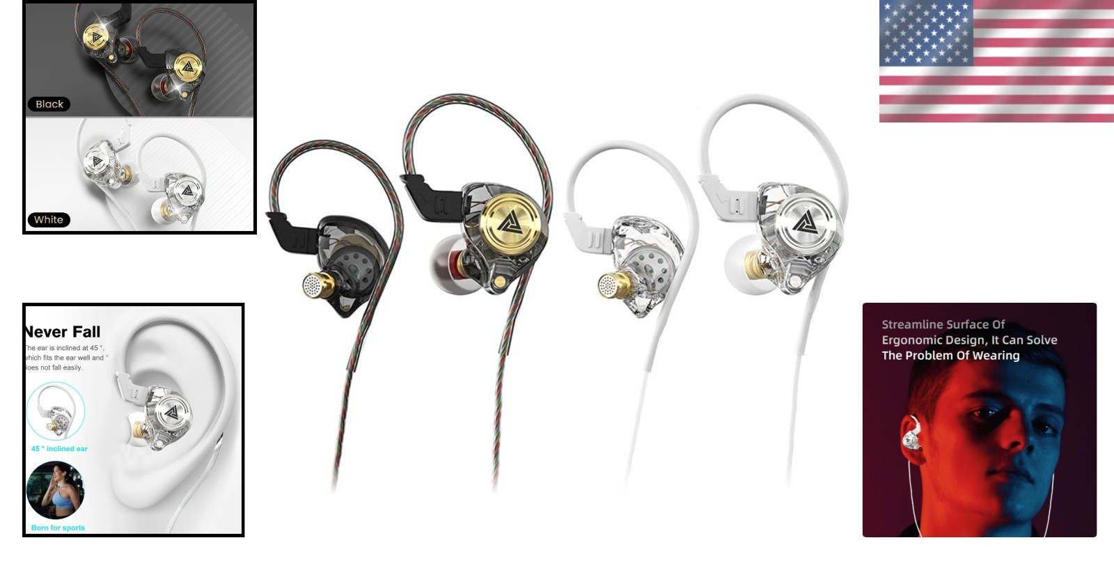 2 Pack AK3FILE Wired Earbuds – Ergonomic Design with Water Resistance Feature
