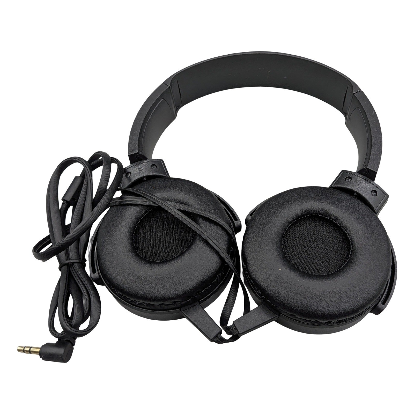 Lot of 4 Unbranded Wired cushioned On-Ear Headphones Black 3.5mm Jack