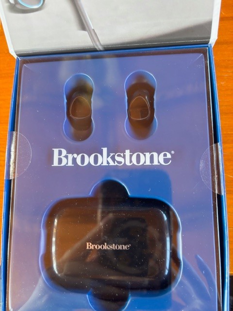 Brookstone Touch Power Two Earbuds & Built-In Power Bank New in Box