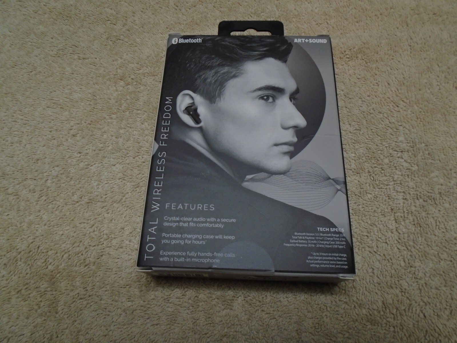 Art+Sound Bluetooth True Wireless Pro Ear Buds, Black, Brand New in Sealed Box!!