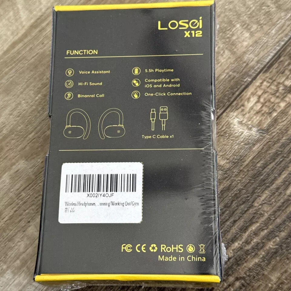 2 Pack Losei X12 Wireless Headphones for Gym/Working Out/Running
