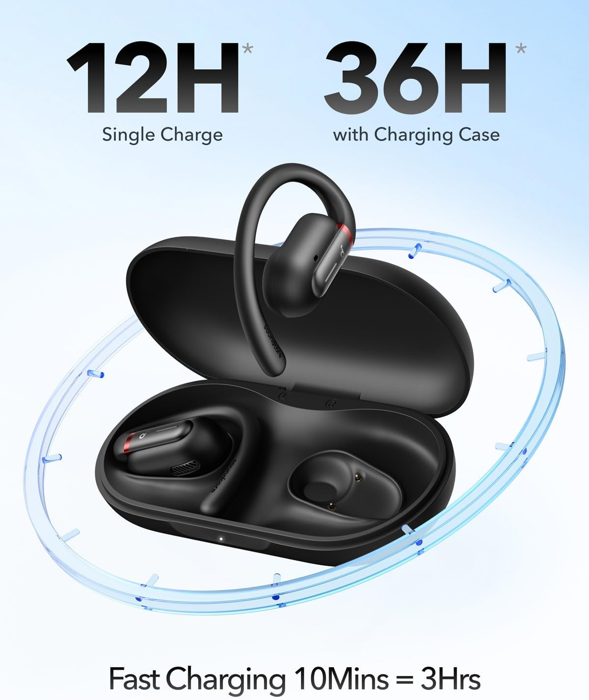 Soundcore by Anker V30i Open-Ear Headphones, Ultra-Comfort, Lightweight Black
