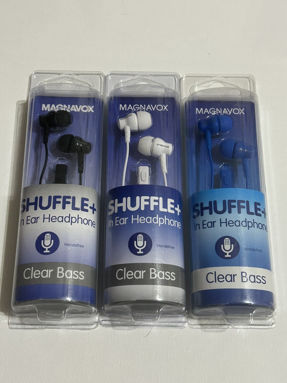 (3) Magnavox Earbuds Shuffle In Ear Headphone Clear Bass Earphones New