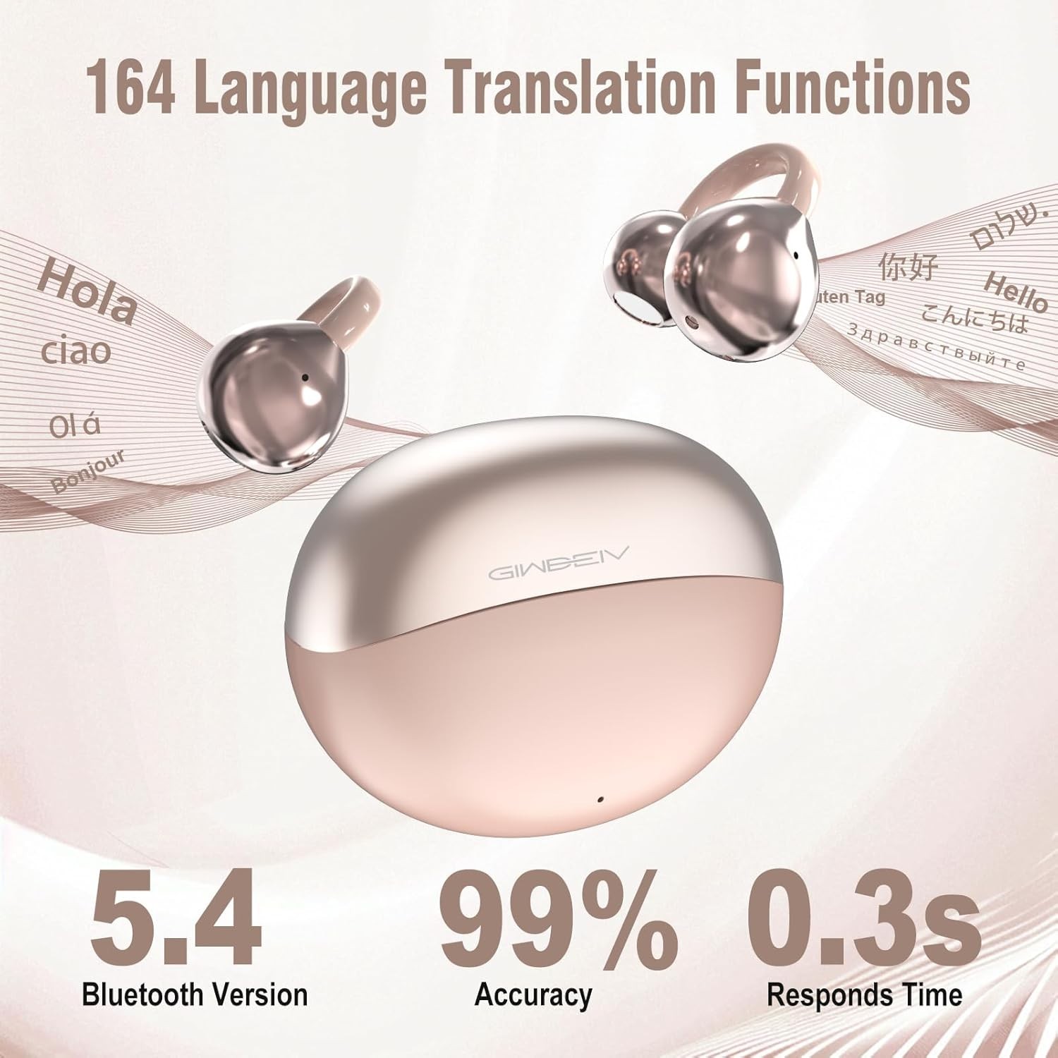 Comfortable Clip-On Earbuds with Multi-Language Support for Various Scenarios