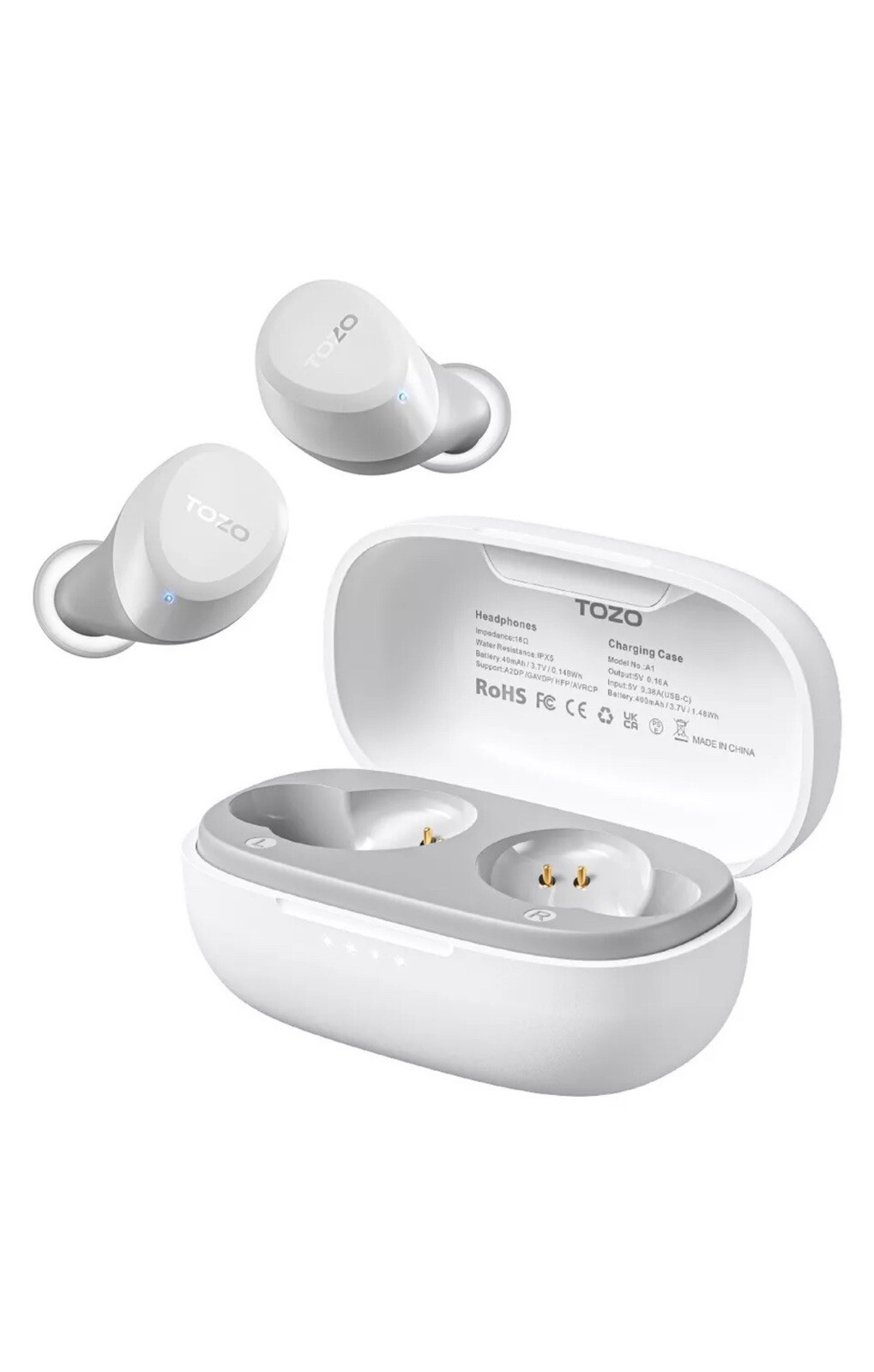TOZO A1-S True Wireless Bluetooth 5.3 Earbuds with 24 Hours of Battery Life