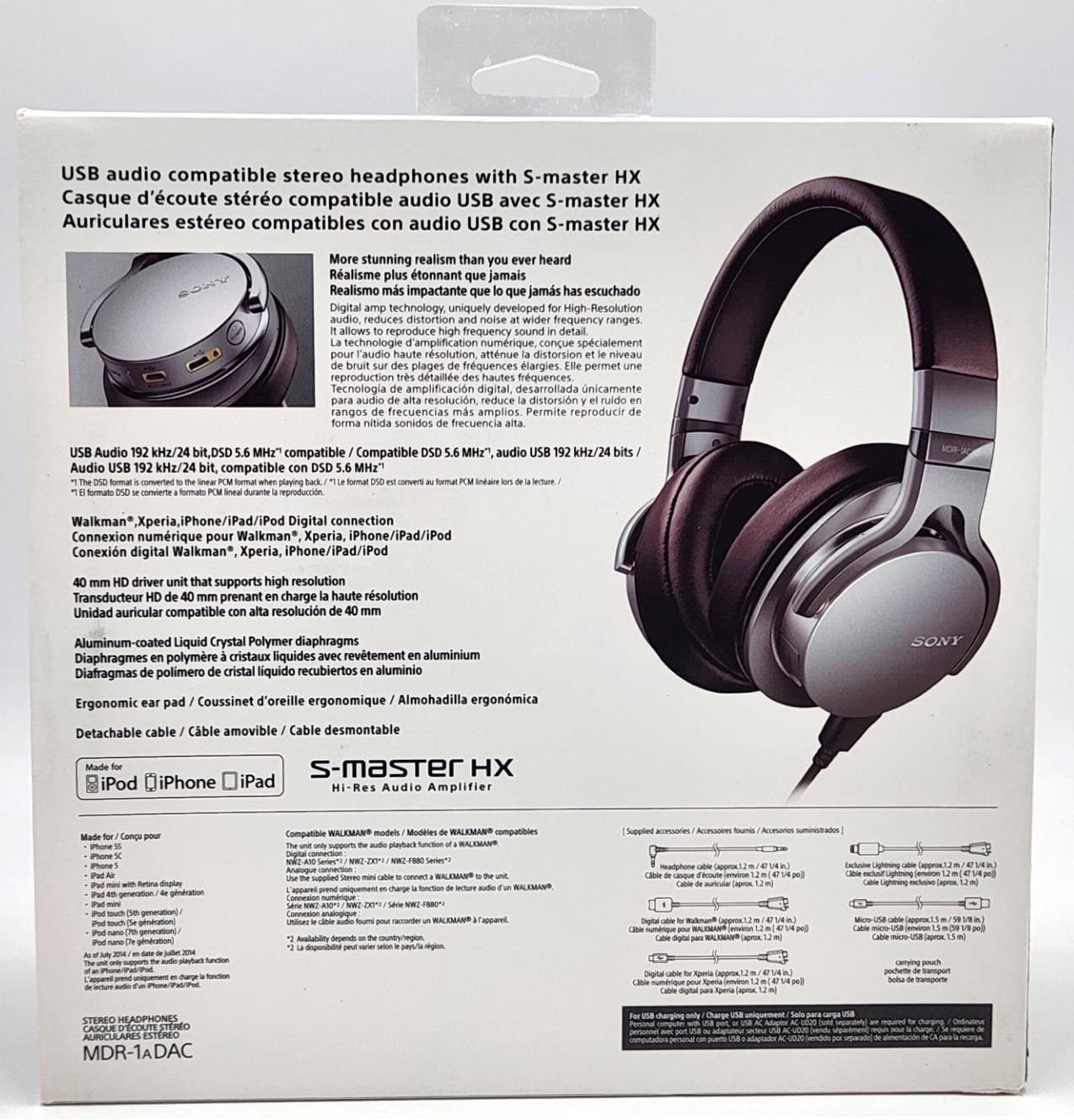 Sony MDR-1ADAC Hi-Res USB Stereo Headphones with S-Master HX (Brown)