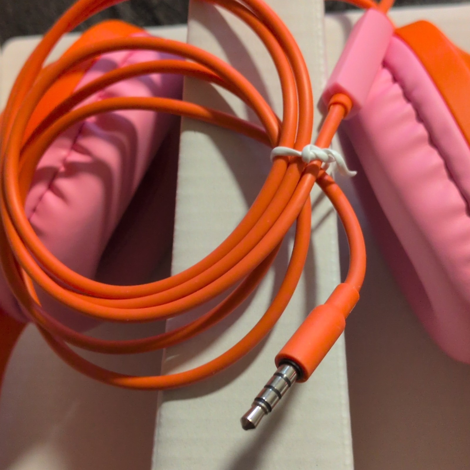 heyday Wired 3.5mm On-Ear Headband Headphones In-Line Control Orange/Pink