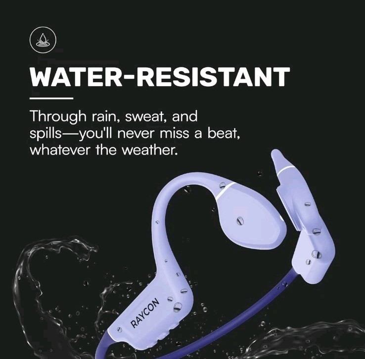 Raycon Bone Conduction Headphones Bluetooth Open Ear Gray New Open Box IP68