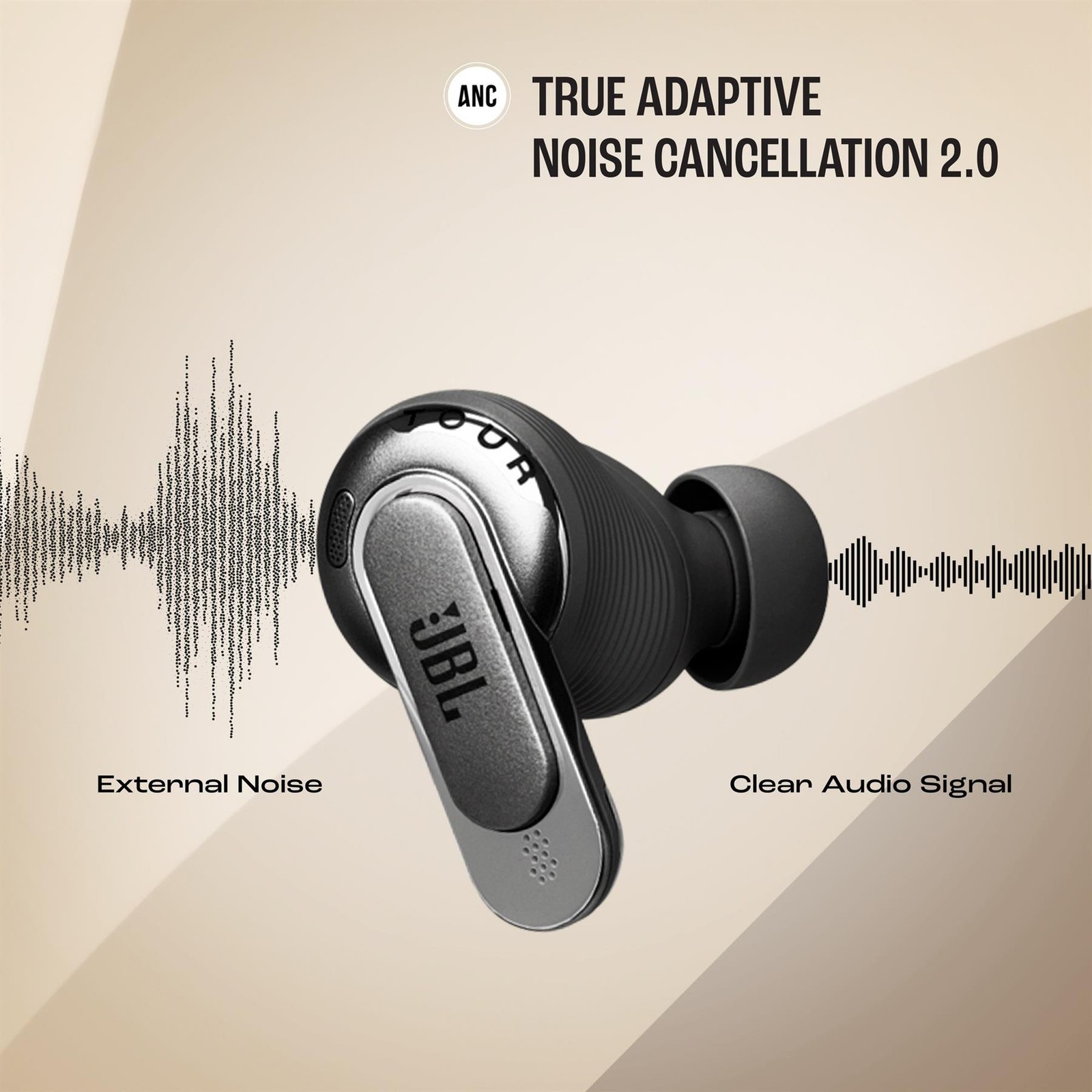 JBL Tour Pro 3 Hi-Res Wireless ANC Earbuds Smart Touch Case Black Excellent