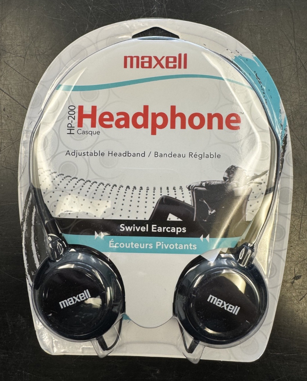 NEW Maxell HP-200 Headphones Adjustable Headband Swivel Earcaps Black 190318