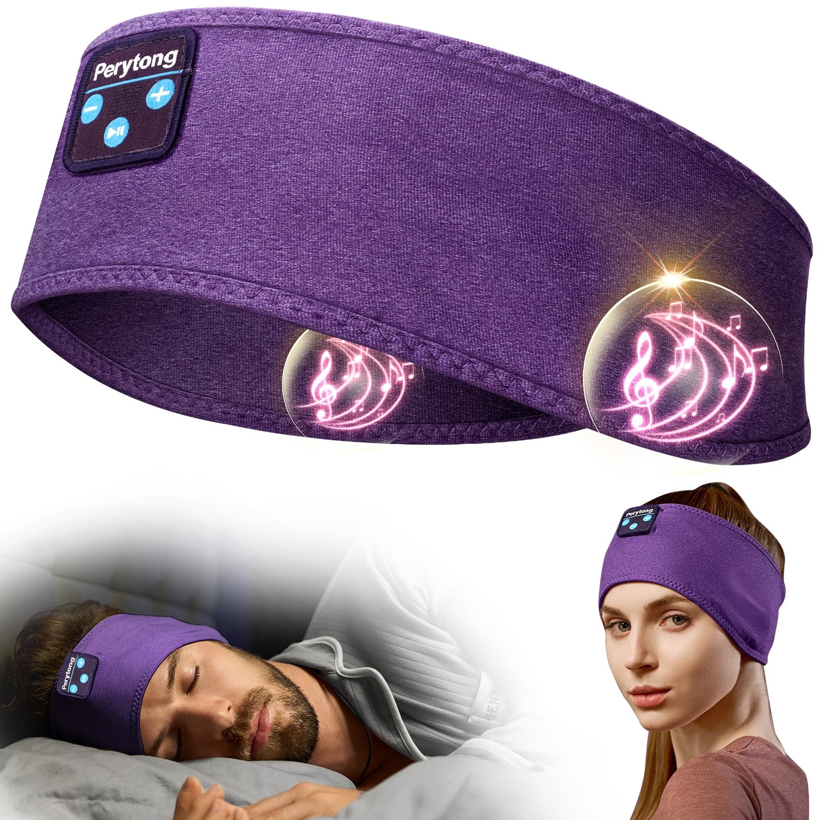 Sleep Headphones Bluetooth Headband – Yoga, Unisex, with Immersive Stereo Sou…
