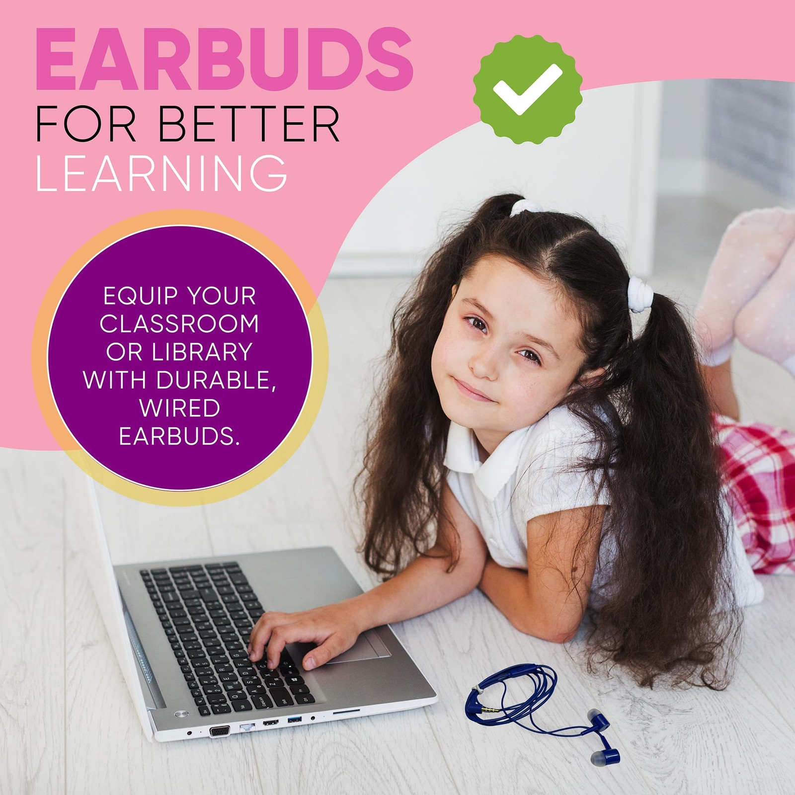 10 Pack Bulk Wired Earbuds with 10 Pack, Microphone Black