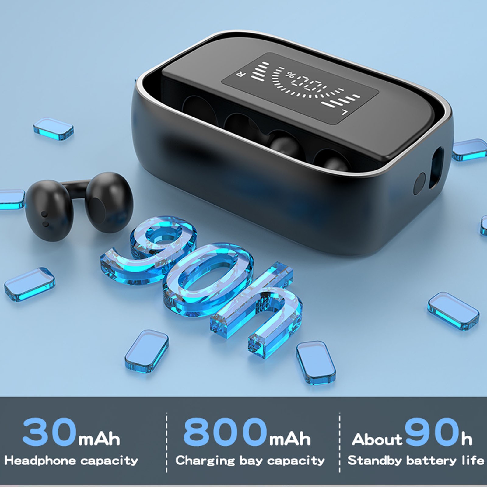 Open Ear Clip On Headphones Bluetooth 5.3 IPX5 Waterproof Ergonomic Wireles JLGI