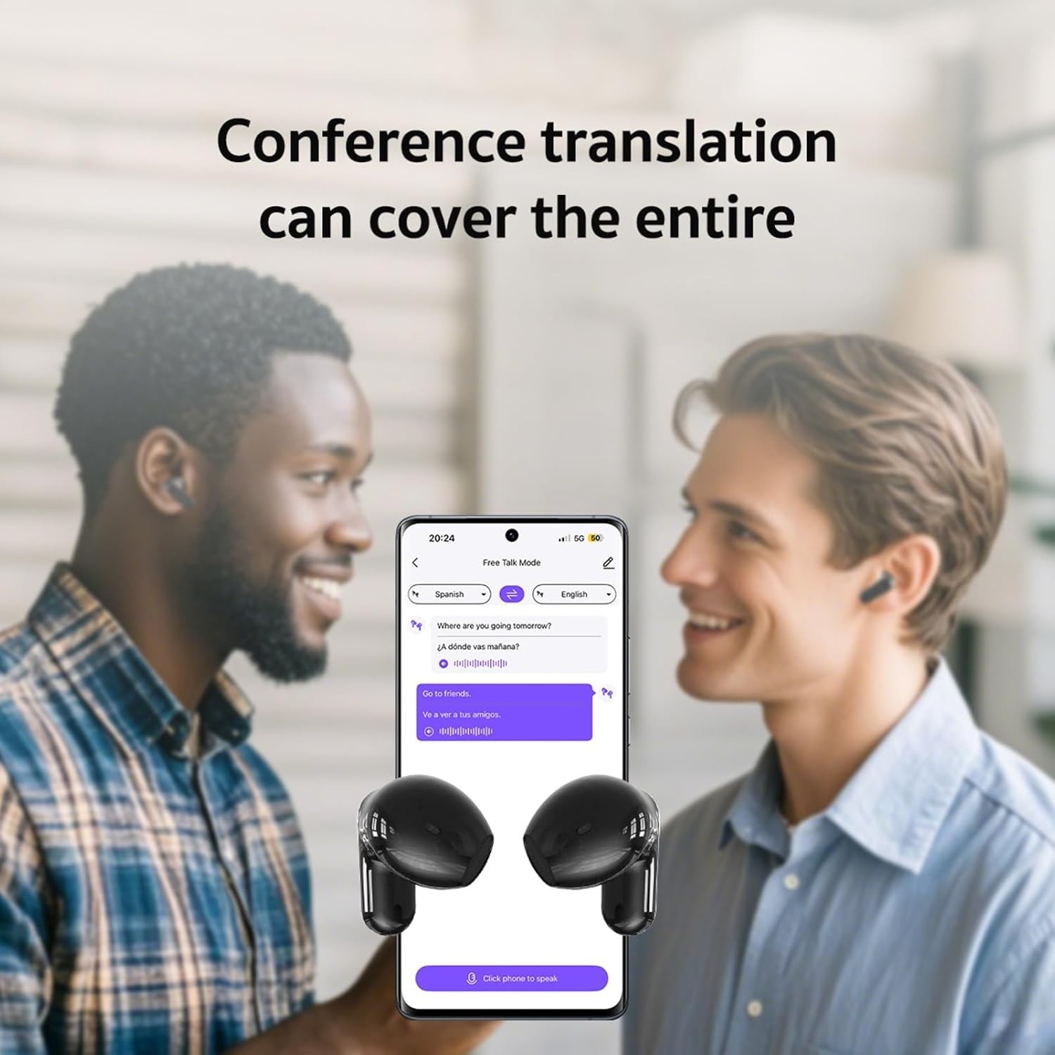 Auriculares De Traducción en Tiempo Real Traductor AI 135 Idiomas Audifonos 2025