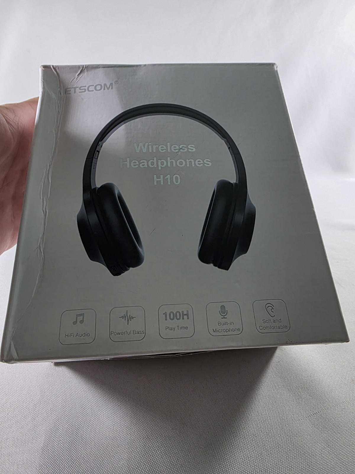 Letscom H10 Wireless Headphones, HiFi Audio, Powerful Bass, Built-in Mic, Black